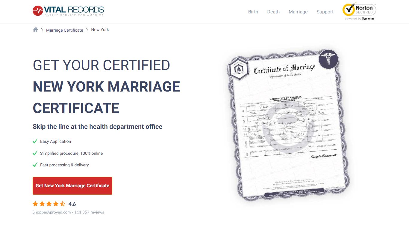 Get Your Certified New York Marriage Certificate - Vital Records Online